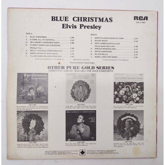 Elvis Presley – Blue Christmas Pure Gold KNL1-7047 Vinyl LP - Picture 3 of 9
